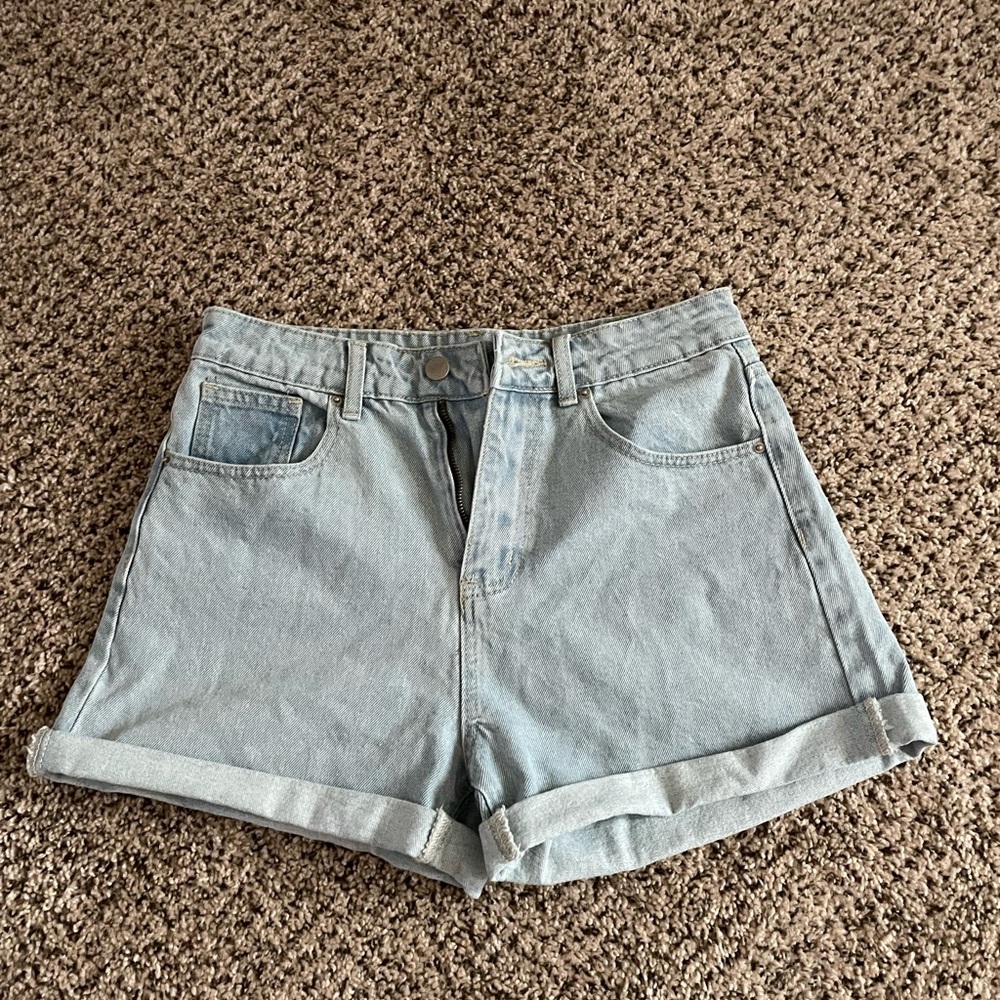 SHEIN Jean Shorts size M Light Blue Cuffed